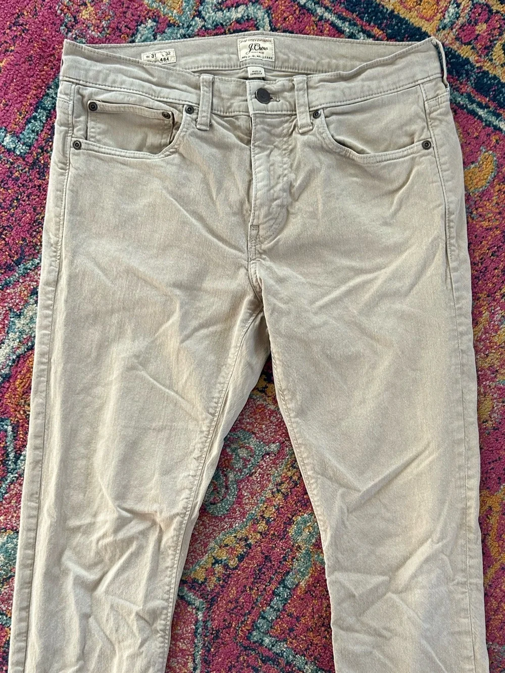 J. Crew | Men’s ‘Dusty Khaki’ Slim Fit Garment Dyed 5-Pocket 484 Jeans Sz 31x32